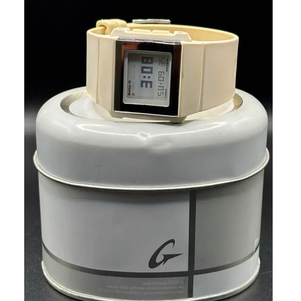 Casio Baby-G BG-2001 Vintage Y2K White Digital Watch 100M